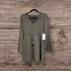 Max + Ash Brown Sweater Tassel Dress Juniors Size M - NWT